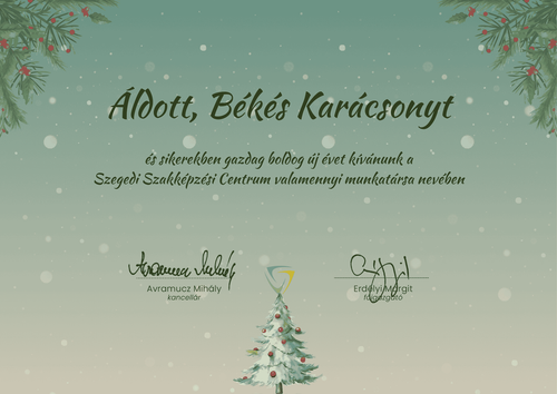 Kellemes karácsonyi ünnepeket és boldog új évet kívánunk!